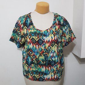 Multi-color oversized crop top